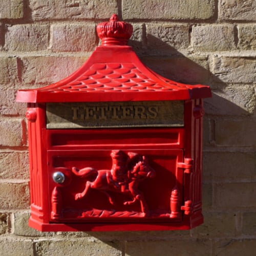 Aluminium Wall Post Box Red- 1196